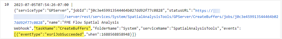 Automation log message