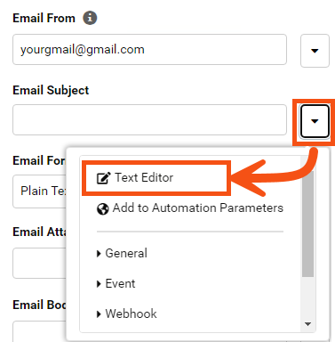 Create email subject