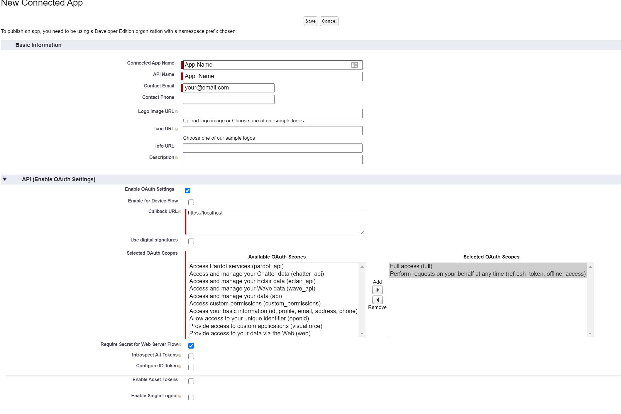 Salesforce: Create a New Connected App in Salesforce