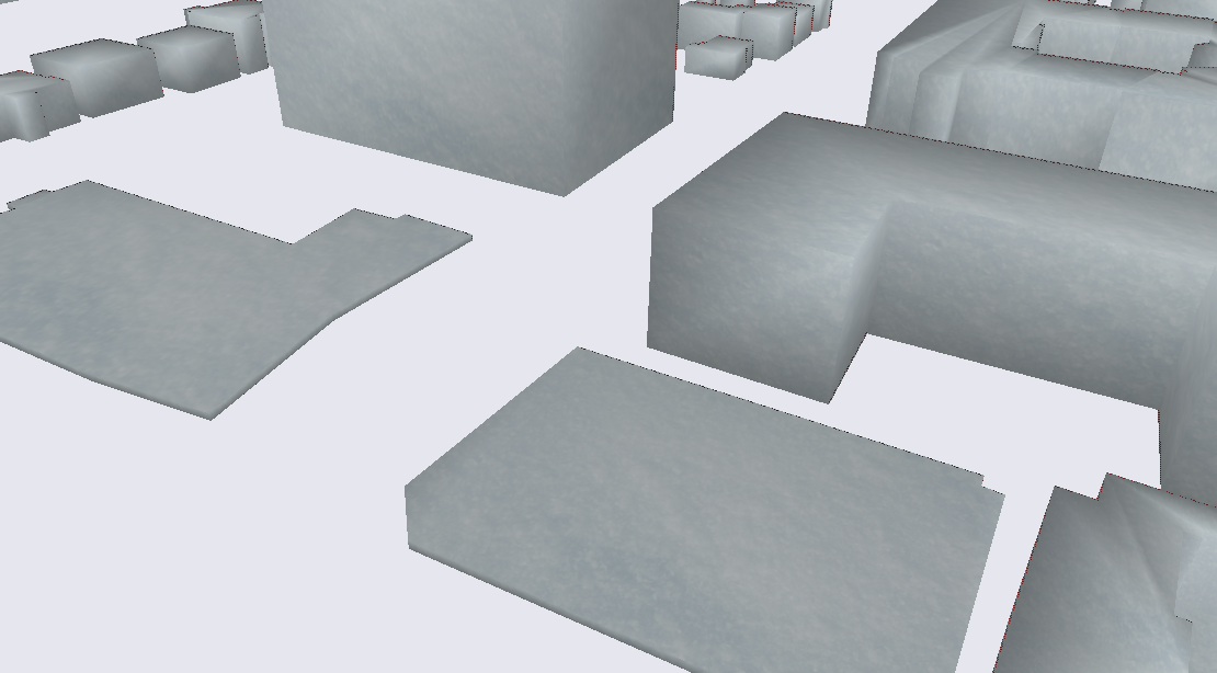 AppearanceSetter output shows snow-covered buildings