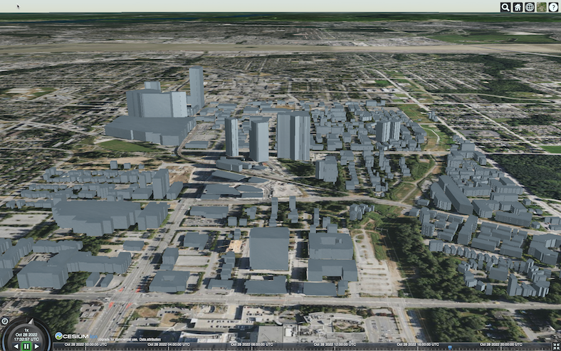 Full screen view of Cesium 3D Tiles output in Cesium Ion