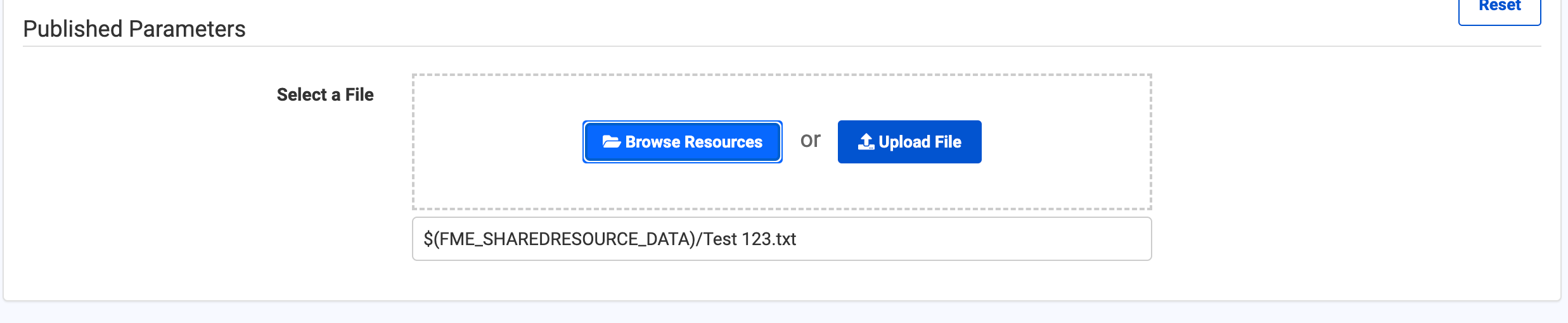 FME server parameter