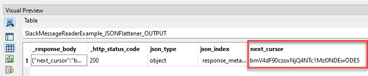 Parsed next cursor