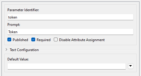 Token parameter
