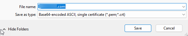 Save Exported Base64 Cert