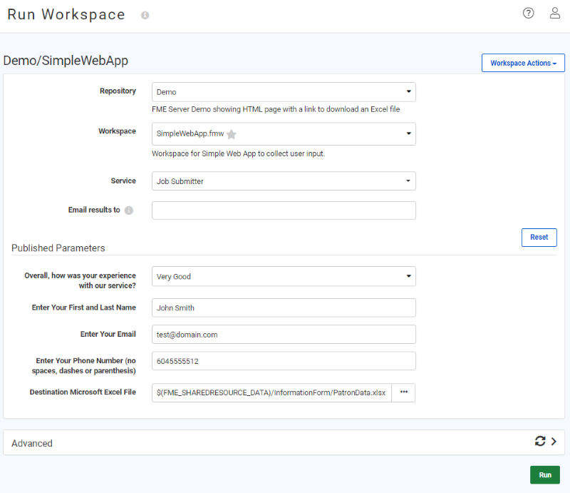 Run Workspace Page Server