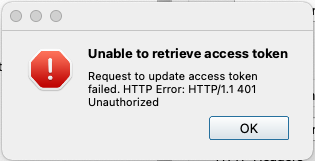 Unable to retrieve access token