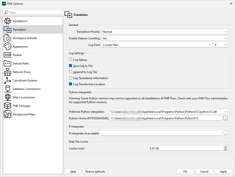 Choosing a different Python Interpreter in FME (installation) – FME ...