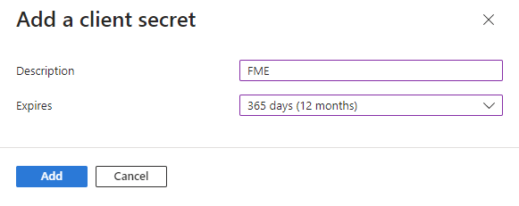 Add New Client Secret