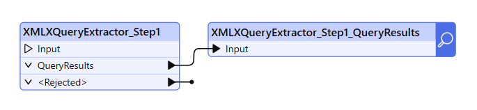 XMLXQueryExtractor's ooutput QueryResults port connected to an Inspector input port